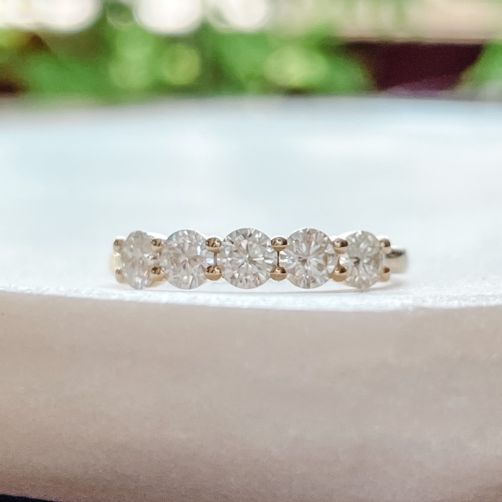 1.25tcw 925/Rhodium 5 Stone Anniversary Ring - Picture 10 of 15